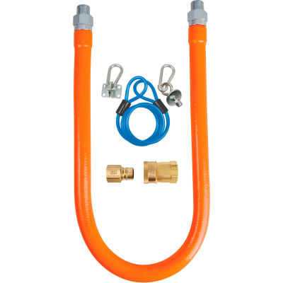 BK Resources 1/2" x 48" Commercial Gas Hose Kit CSA and ANSI Approved, BKG-GHC-5048-SCK2
