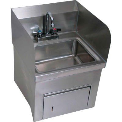 BK Resources BKHS-D-1410-SKTS-P-G S/S Wall Mount Hand Sink, 14