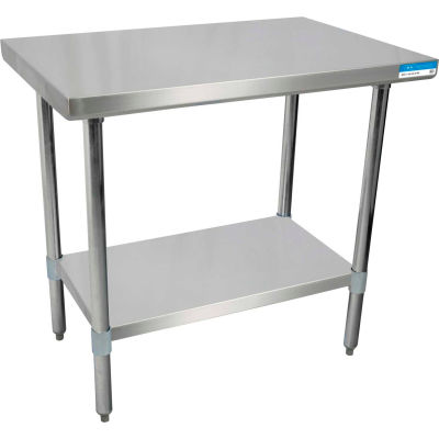 BK Resources SVT-2424 18 Gauge Workbench 430 Stainless Steel - Adjustable Shelf 24"W x 24"D