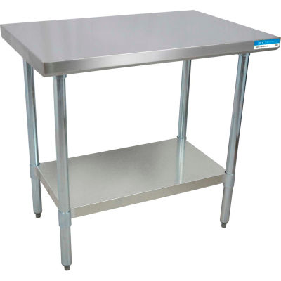 BK Resources Workbench W/Undershelf, 18 Ga. 430 Series Stainless, Galv ...