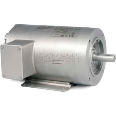 Baldor-Reliance Washdown Motor CSSEWDM3543, 3 PH, 0.75 HP, 1160 RPM, 208-230/460 V, TENV, 56C FR