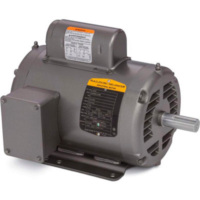 Baldor-Reliance Motor L1318T, 1HP, 1725RPM, 1PH, 60HZ, 143T, 3528L, OPEN, F1