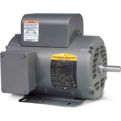 Baldor-Reliance Motor L1409T, 5HP, 3450RPM, 1PH, 60HZ, 184T, 3634L, OPEN, F1