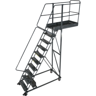 Ballymore 10 Step Steel Cantilever Ladder -35" Overhang, Serrated Tread - CL-10-35-S