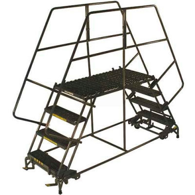 5 Step Heavy Duty Steel Double Entry Work Platform 36"W Steps - DEP5-3660