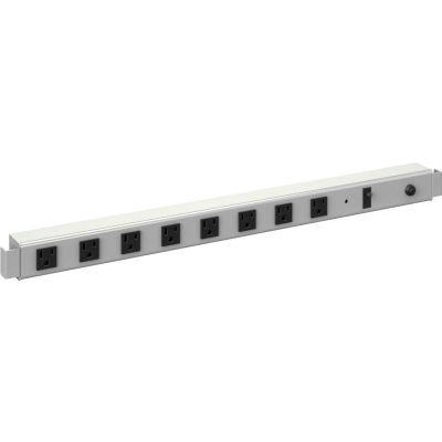 BOSTONtec PBHM08, 8 Outlet Power Bar Horiz Mount 115vac