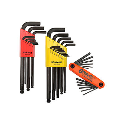 Bondhus 14130 Hex Key Triple Pack SAE, Metric W/ FREE Fold-Up Set