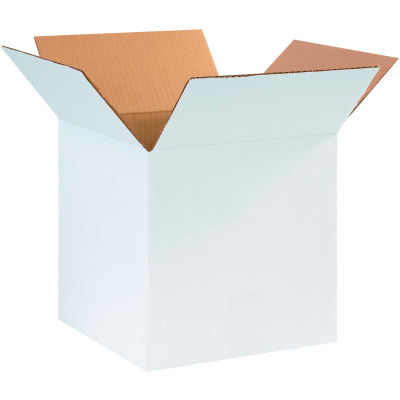 Global Industrial™ Cardboard Corrugated Boxes, 10"L x 10"W x 10"H, White - Pkg Qty 25