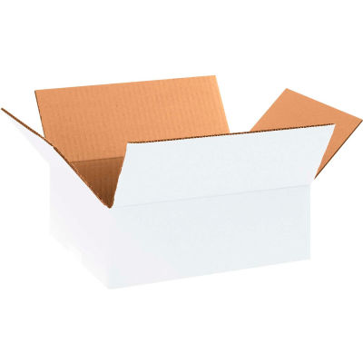 Cardboard Corrugated Boxes 11-1/4" x 8-3/4" x 4" 200#/ECT-32, White - Pkg Qty 25