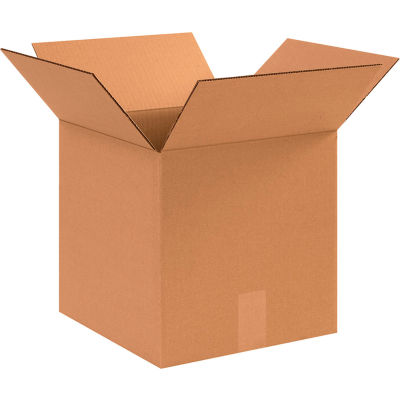 Global Industrial Cube Cardboard Corrugated Boxes, 12"L x 12"W x 12"H, Kraft - Pkg Qty 25