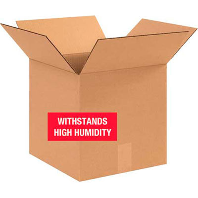 Weater-Resistant Cardboard Corrugated Boxes 12" x 12" x 12" 350#/V3c - Pkg Qty 20