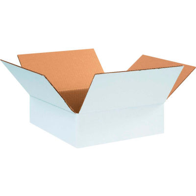 Cardboard Corrugated Boxes 12" x 12" x 4" 200#/ECT-32, White - Pkg Qty 25
