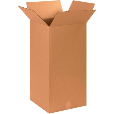 Global Industrial Tall Cardboard Corrugated Boxes, 14"L x 14"W x 30"H, Kraft - Pkg Qty 20