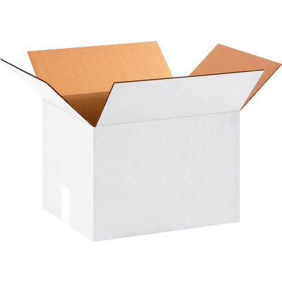 Global Industrial™ Cardboard Corrugated Boxes, 15"L x 12"W x 10"H, White - Pkg Qty 25