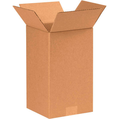 Global Industrial Tall Cardboard Corrugated Boxes, 7"L x 7"W x 12"H, Kraft - Pkg Qty 25
