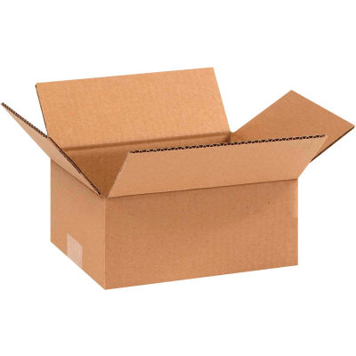 Flat Cardboard Corrugated Boxes 9" x 7" x 3" 200#/ECT-32 - Pkg Qty 25