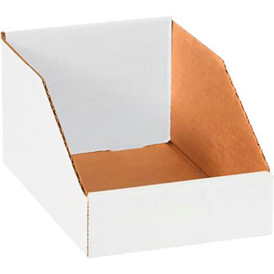 Global Industrial™ Open Top Corrugated Bin Boxes, 6"Wx9"Dx4-1/2"H, White - Pkg Qty 50