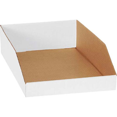 Global Industrial™ Open Top Corrugated Bin Boxes, 12"Wx18"Dx4-1/2"H, White - Pkg Qty 50