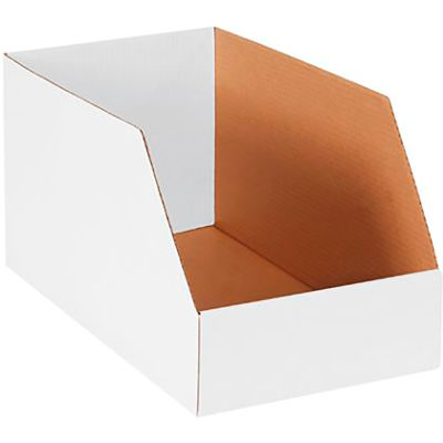 Global Industrial 10" x 18" x 10" Jumbo Open Top White Corrugated Boxes - Pkg Qty 50