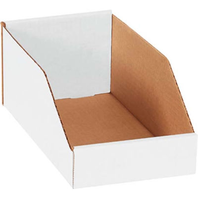 Global Industrial™ Open Top Corrugated Bin Boxes, 6"Wx12"Dx4-1/2"H, White - Pkg Qty 50
