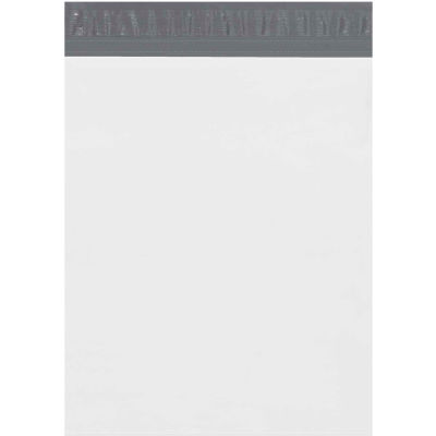 Global Industrial™ Expansion Poly Mailers, 13"W x 16"L x 4"D, 2.5 Mil, White, 100/Pack