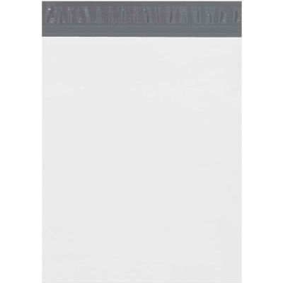 Global Industrial Expansion Poly Mailers, 13"W x 16"L x 4"D, 2.5 Mil, White, 100/Pack