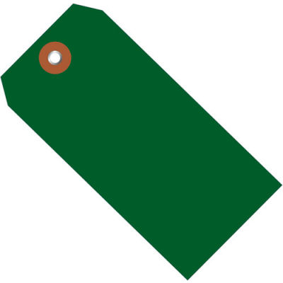 Plastic Shipping Tag 4-3/4" x 2-3/8" Green - 100 Pack