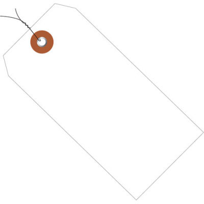 Plastic Shipping Tag Pre-Wired 6-1/4" x 3-1/8" White - 100 Pack