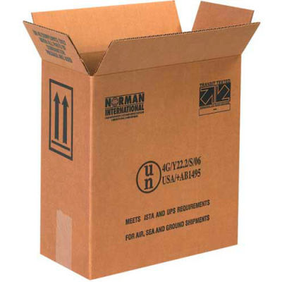Two - 1 Gallon Plastic Jug Haz Mat Boxes, 12" x 6" x 12-3/4", 20/Pack