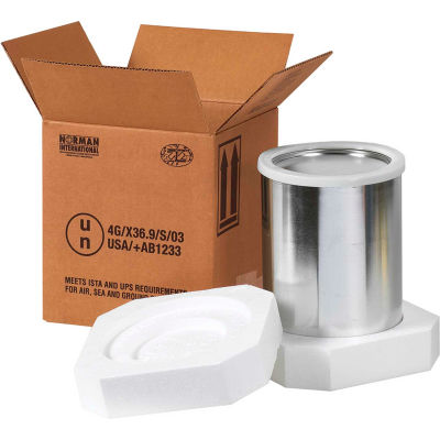 One - 1 Gallon Foam Haz Mat Shipper Kit, 8-1/2" x 8-1/2" x 9-5/16"