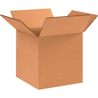 Global Industrial Heavy Duty Double Wall Corrugated Boxes, 10"L x 10"W x 10"H, Kraft - Pkg Qty 15