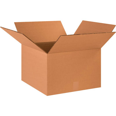 Global Industrial Heavy Duty Double Wall Corrugated Boxes, 18"L x 18"W x 12"H, Kraft - Pkg Qty 15