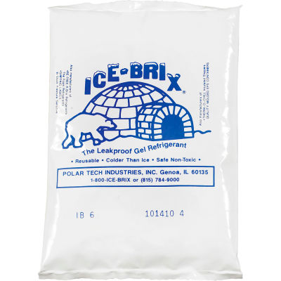 Ice-Brix Cold Packs, 6 Oz., 6"L x 4"W x 3/4"H, White/Blue, 96/Pack