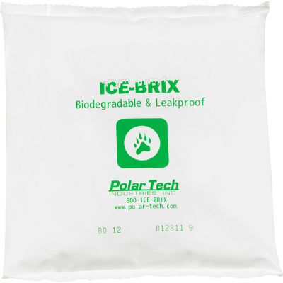 Ice-Brix 12 oz. Biodegradable Packs - 6" x 6" x 1", 48/Case