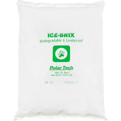 Ice-Brix 24 oz. Biodegradable Packs - 8" x 6" x 1-1/4", 24/Case