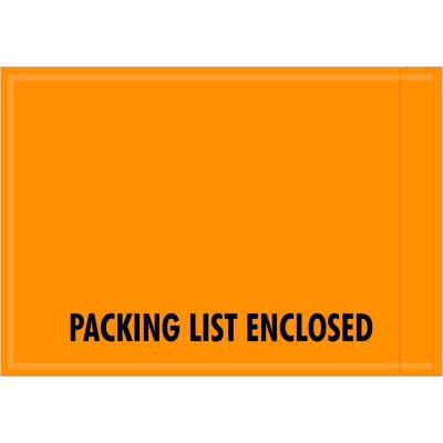 Full Face Envelopes - "Packing List Enclosed/Important Papers" 4-1/2 x 6-1/2" Orange - 1000/Case