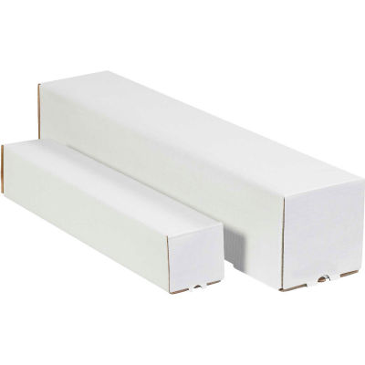 Global Industrial Square Mailing Tubes, 2"W x 2"D x 25"L, White - Pkg Qty 50