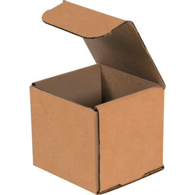 Corrugated Mailers 4" x 4" x 4" 200#/ECT-32 Kraft - Pkg Qty 50