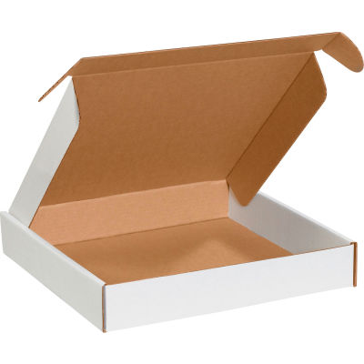 Corrugated Tab Lock Literature Mailers 13" x 13" x 3" 200#/ECT-32 White - Pkg Qty 50