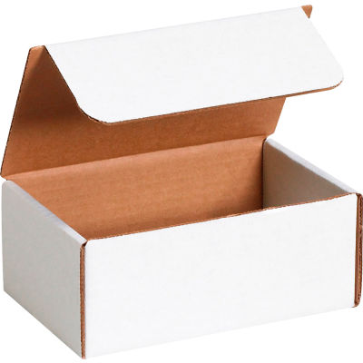 Global Industrial Corrugated Literature Mailers, 7-1/8"L x 4-1/2"W x 3"H, White - Pkg Qty 50