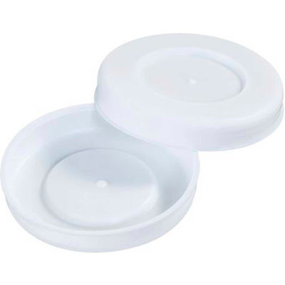 Plastic End Caps, 3" Dia., White, 100/Pack