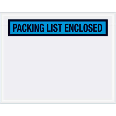 Panel Face Envelopes - "Packing List Enclosed" 5-1/2 x 7" Blue, 1000/Case