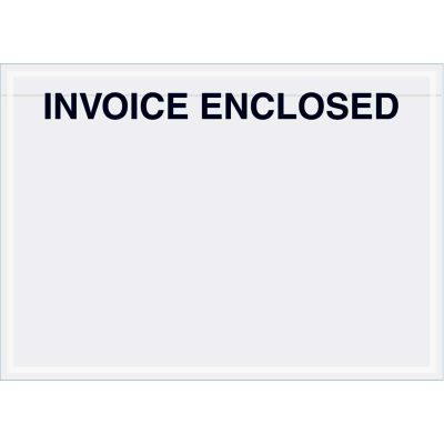 Panel Face Envelopes - "Invoice Enclosed" 5 x 7" Clear - 1000/Case