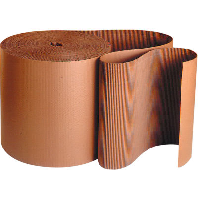 Singleface Corrugated Roll, A Flute, 6"W x 250L, Kraft, 1 Roll