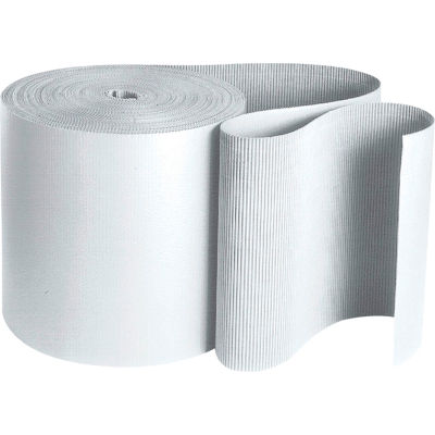 Singleface Corrugated Roll, B Flute, 48" x 250', White, 1 Roll