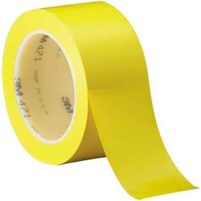 3M Solid Vinyl Tape Yellow 471 2" x 36 Yds 5.2 Mil - 3/PACK