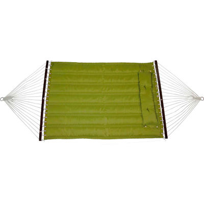 Bliss Quilted Poly Outdoor Hammock with Pillow, Sage