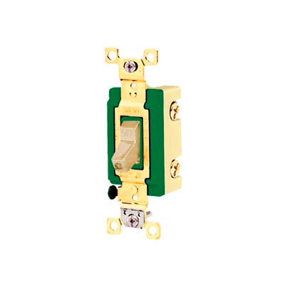 Bryant 3001I Industrial Grade Toggle Switch, 30A, 120/277V AC, Single Pole, Ivory