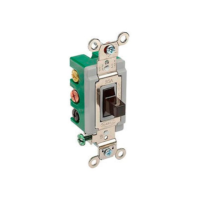 Bryant 3025BRN Toggle Switch, Double Pole, Double Throw, 30A, 120/277V AC, Brown