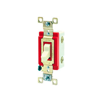 Bryant 4904I Industrial Grade Toggle Switch, Four Way, 20A, 120/277V AC, Ivory